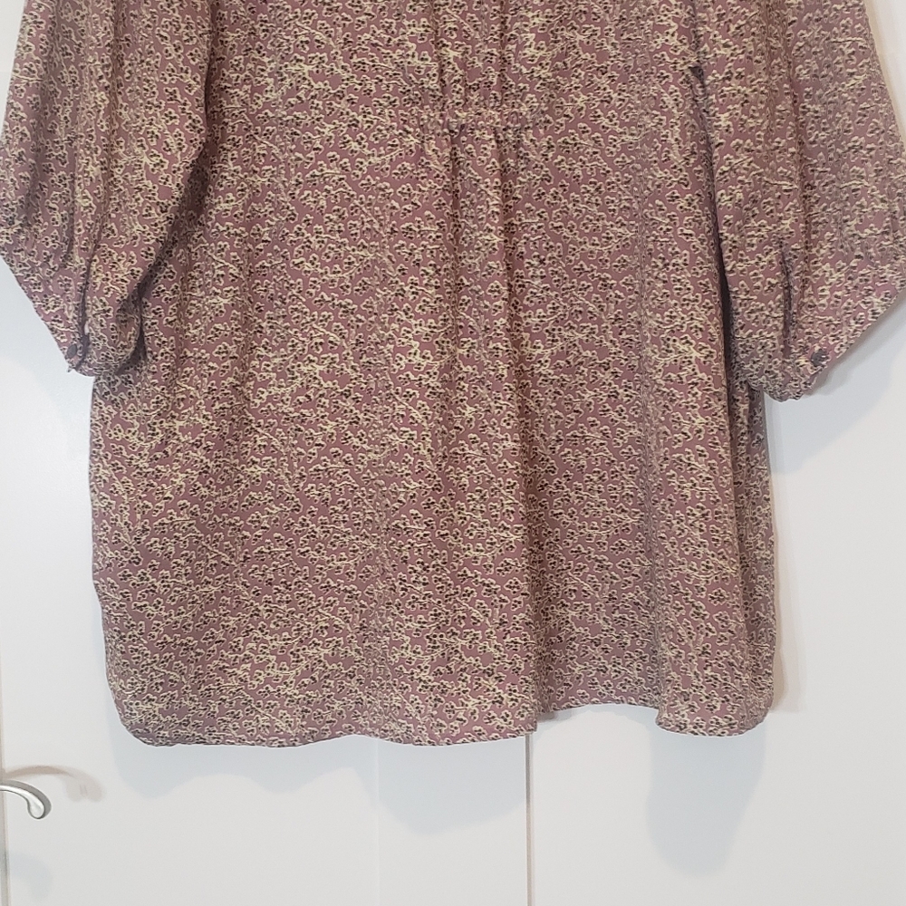 Lands End' Button Up T Mini Dress Floral 3/4 Sleeve L Size 3X 24W-26W - Picture 13 of 14